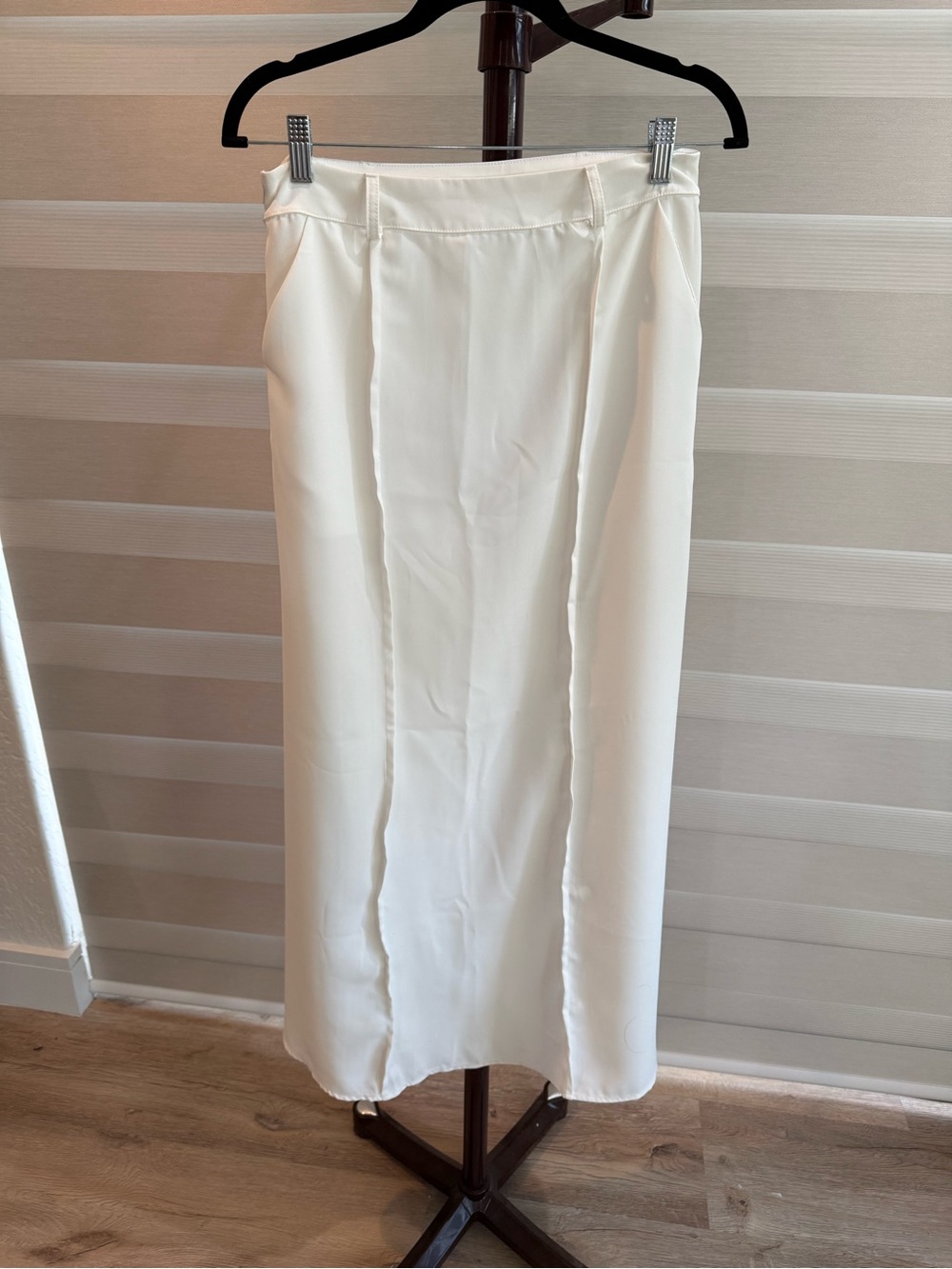 Women's White Maxi Skirt - Clean A-Line Maxi - Picture 4 of 6